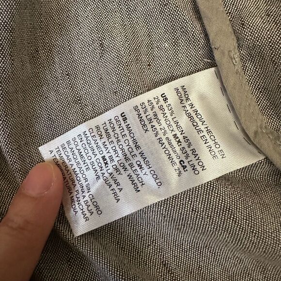 NWT CHICO'S L/S Linen-Blend Stretch Moto Jacket in Espresso - Picture 9 of 12